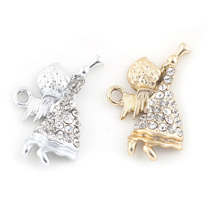 20PCS Crystal Silver Plated Angel Charms Pendants Necklace DIY Making Crafts Wholesale 23*17mm
20PCS Crystal Silver Plated Angel Charms Pendants Necklace DIY Making Crafts Wholesale 23*17mm