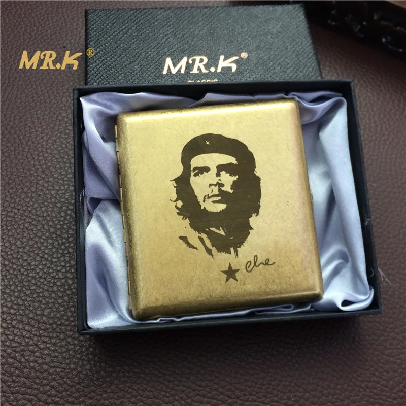 Vintage style Che Guevara brass rolling craft male e cigarette case 20 high quality cigarette boxes with gift box
Vintage style Che Guevara brass rolling craft male e cigarette case 20 high quality cigarette boxes with gift box