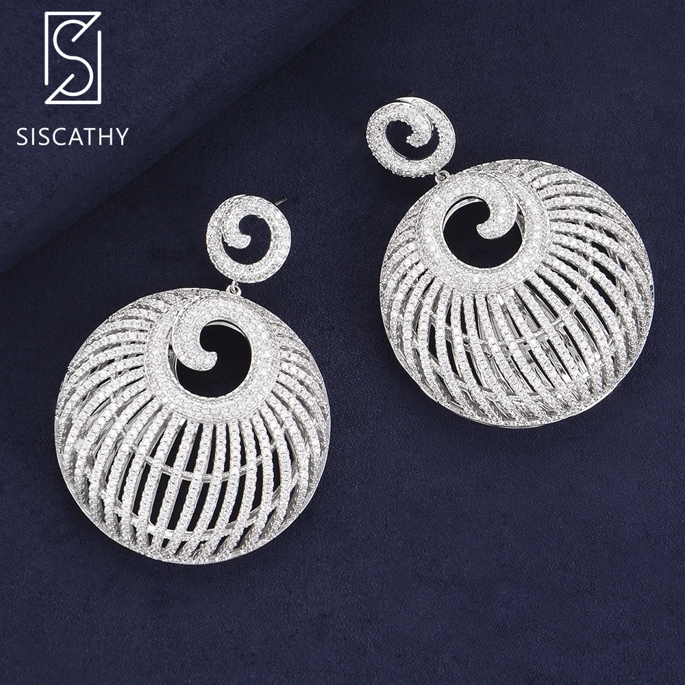 43*59 mm Luxury Geometric Round Hollow Cubic Zirconia Long Drop Dangle Earrings Dubai Indian fashion earing for women 2018
43*59 mm Luxury Geometric Round Hollow Cubic Zirconia Long Drop Dangle Earrings Dubai Indian fashion earing for women 2018