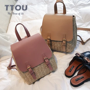 TTOU7 Fashion Women Straw Woven Backpack Teenager Girl Quality Summer Beach Backpacks Casual Ladies' Travel Bag Books Rucksack
TTOU7 Fashion Women Straw Woven Backpack Teenager Girl Quality Summer Beach Backpacks Casual Ladies' Travel Bag Books Rucksack