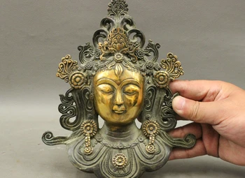 9" Tibet Buddhism Bronze Gilt Lotus 3 Eyes Tara GuanYin Head Wall Mounted Statue 8.06
9" Tibet Buddhism Bronze Gilt Lotus 3 Eyes Tara GuanYin Head Wall Mounted Statue 8.06