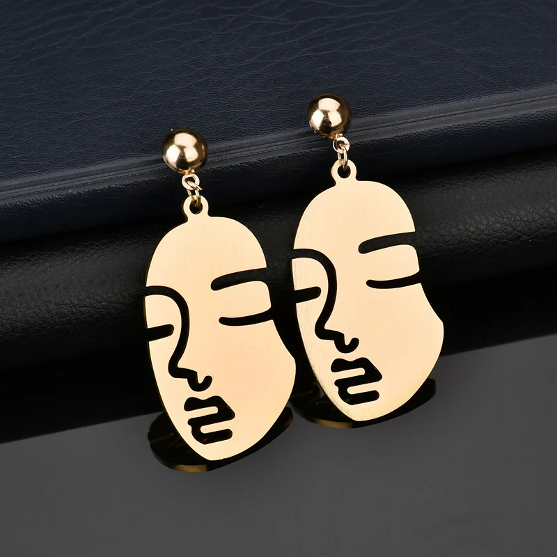 Terreau Kathy 2017 New Temperament Personalized Aluminum Alloy Face Earrings Exaggerated Abstract Face Earrings For Women
Terreau Kathy 2017 New Temperament Personalized Aluminum Alloy Face Earrings Exaggerated Abstract Face Earrings For Women