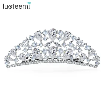 LUOTEEMI Brand Top Fancy Hair Accessories Jewelry White Gold-Color Luxury Cubic Zircon Crystal Bridal Wedding Princess Tiara
LUOTEEMI Brand Top Fancy Hair Accessories Jewelry White Gold-Color Luxury Cubic Zircon Crystal Bridal Wedding Princess Tiara
