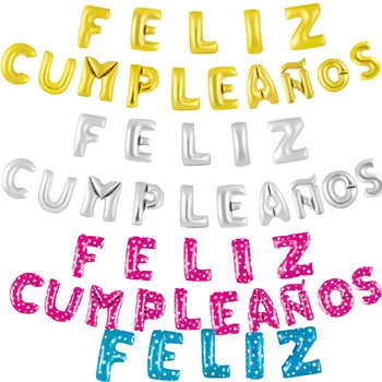 Spanish Happy Birthday Set Foil Balloons 16inch Pink Silver Gold Letters Ballons Party Decoration Supplies Baby Kids Air Baloes
Spanish Happy Birthday Set Foil Balloons 16inch Pink Silver Gold Letters Ballons Party Decoration Supplies Baby Kids Air Baloes