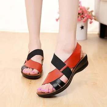 Women Sandals Leather Soft Bottom Mother Sandals Peep Toe Fashion Ladies Sandals 2019 Summer Flat Sandals Female Shoes
Women Sandals Leather Soft Bottom Mother Sandals Peep Toe Fashion Ladies Sandals 2019 Summer Flat Sandals Female Shoes