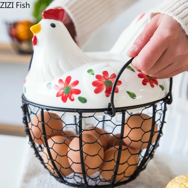 Metal Storage Basket Fruit, Egg, Vegetable, Storage Basket Kitchen Ceramic Hen Shape Iron Basket
Metal Storage Basket Fruit, Egg, Vegetable, Storage Basket Kitchen Ceramic Hen Shape Iron Basket