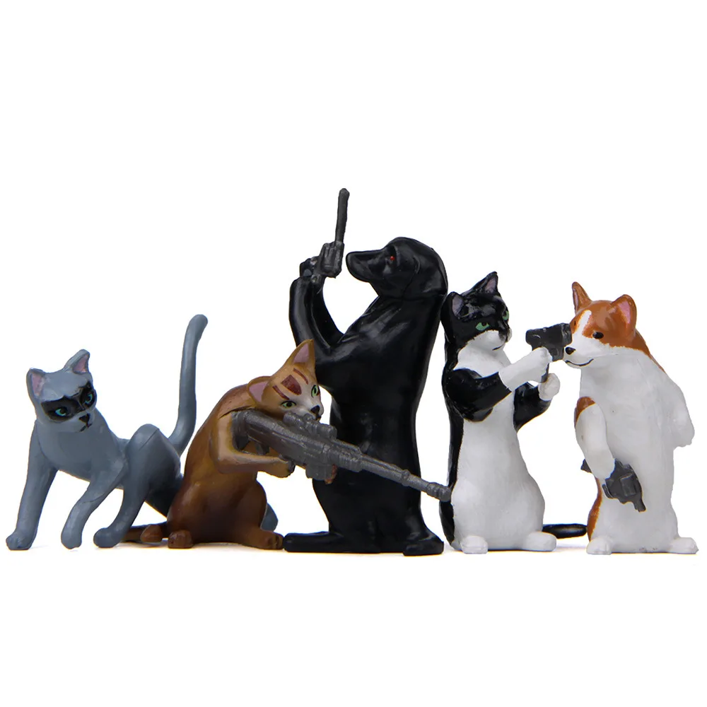 5Pcs Mini Agent Dog Cat with Gun Action Figures Anime Animal PVC Figurines Toys Collection Model Home Decor
5Pcs Mini Agent Dog Cat with Gun Action Figures Anime Animal PVC Figurines Toys Collection Model Home Decor