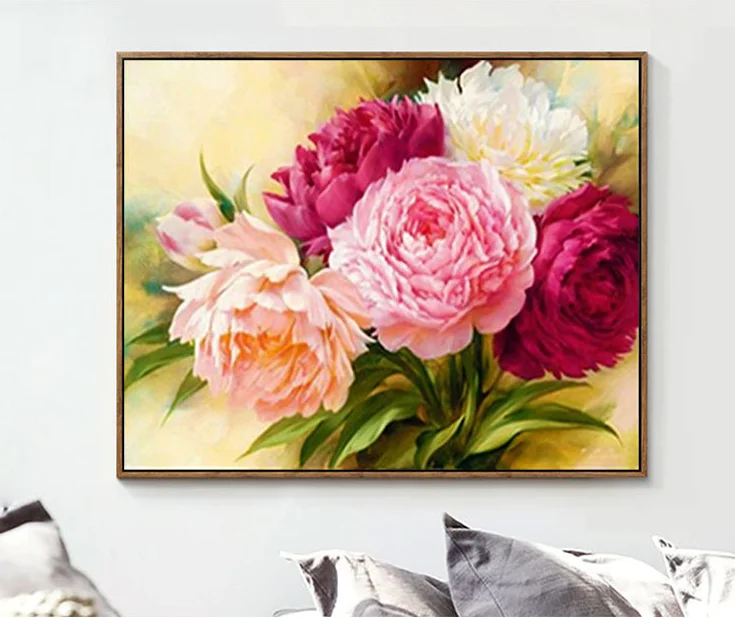 5D DIY алмазная живопись цветы Картина Вышивка крестом круглый горный хрусталь