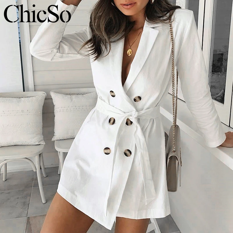 MissyChilli White double button ladies blazer Women belt long sleeve sexy blazers Female v neck casual office long blazer jacket
MissyChilli White double button ladies blazer Women belt long sleeve sexy blazers Female v neck casual office long blazer jacket