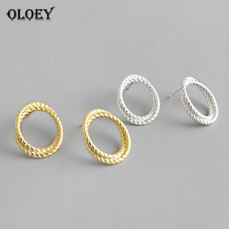 OLOEY 100% Real 925 Sterling Silver Round Circle Stud Earrings for Women Minimalist Twist Brinco Korean Fine Jewelry Gift YME462
OLOEY 100% Real 925 Sterling Silver Round Circle Stud Earrings for Women Minimalist Twist Brinco Korean Fine Jewelry Gift YME462