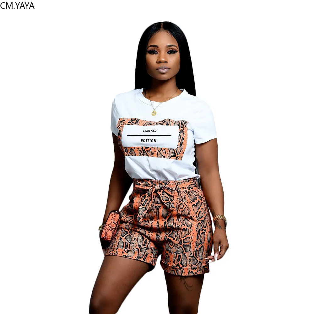 2019 Women new summer snakeskin print short sleeve tee top & shorts suit two piece set fashion sporty tracksuit 6 color GLS3618
2019 Women new summer snakeskin print short sleeve tee top & shorts suit two piece set fashion sporty tracksuit 6 color GLS3618