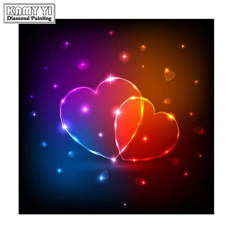 

100% Full 5D Diy Daimond Painting Two hearts are connected 3D Diamond Painting Round&Square Rhinestones Painting Embroidery D3