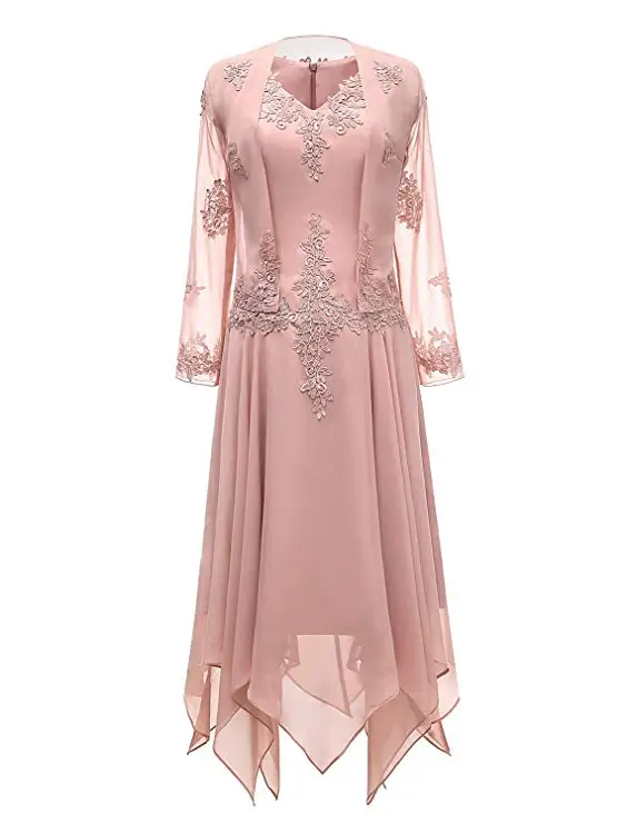 Setwell 2019 Two Pieces V-Neck Chiffon Tea Length Mother of The Bride Dress Lace-up Long Sleeves Lace Evening Gowns With Jacket
Setwell 2019 Two Pieces V-Neck Chiffon Tea Length Mother of The Bride Dress Lace-up Long Sleeves Lace Evening Gowns With Jacket