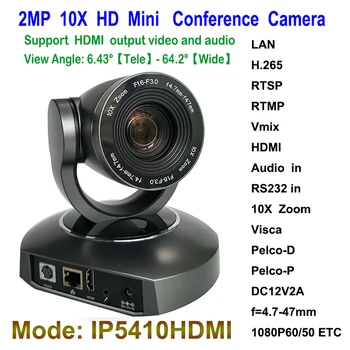 Mini Type 2MP 10X Optical Zoom Pan Tilt Broadcast Live IP Streaming Camera with HDMI Output
Mini Type 2MP 10X Optical Zoom Pan Tilt Broadcast Live IP Streaming Camera with HDMI Output
