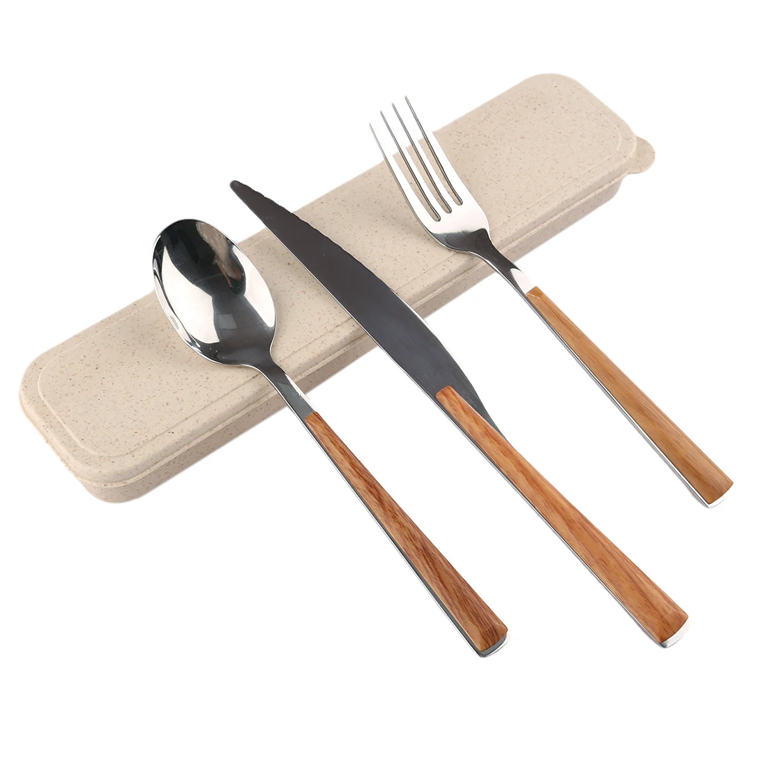 iTECHOR Imitation Wood Handle Stainless Steel Portable Tableware Dinnerware Travel Cutlery Set with Fork Knife - Silver
iTECHOR Imitation Wood Handle Stainless Steel Portable Tableware Dinnerware Travel Cutlery Set with Fork Knife - Silver