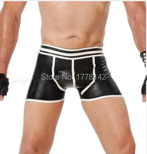 Мужские резиновые латексные бриджи с отделкой мужские трусики горячие брюки |