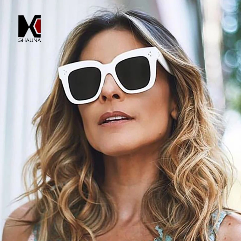 SHAUNA Nail Decoration Oversize Square Sunglasses Women Upgraded Metal Hing Retro Shades for Men
SHAUNA Nail Decoration Oversize Square Sunglasses Women Upgraded Metal Hing Retro Shades for Men