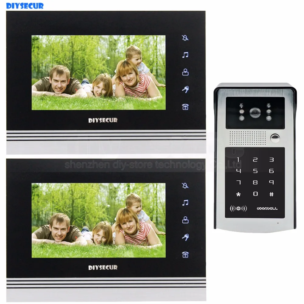 DIYSECUR 7 inch Touch Button Video Door Phone Intercom Doorbell IR Night Vision HD 300000 Pixels Camera 1V2
DIYSECUR 7 inch Touch Button Video Door Phone Intercom Doorbell IR Night Vision HD 300000 Pixels Camera 1V2