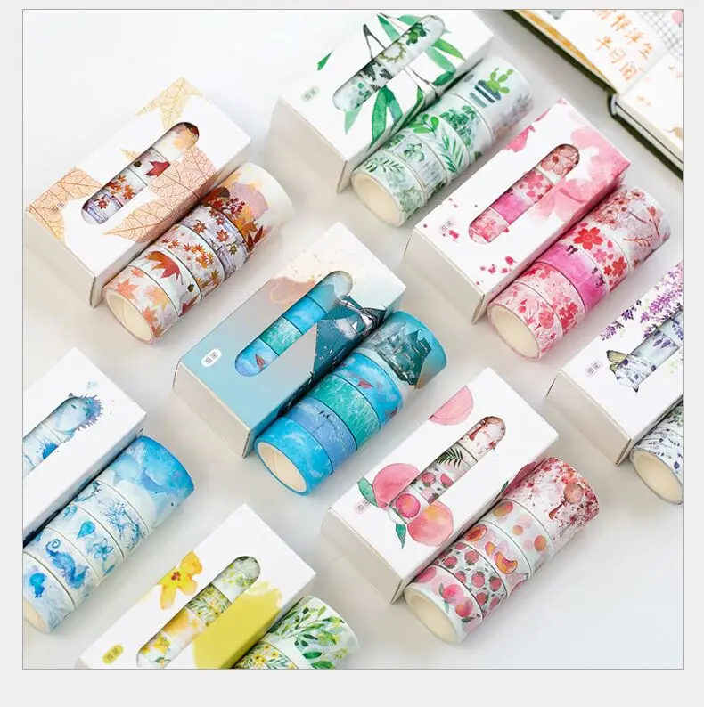 5Pcs/Box Cherry flower green plant lavender maple leaf blue sky Lemon washi Tape DIY planner Diary scrapbook masking tape Escola
5Pcs/Box Cherry flower green plant lavender maple leaf blue sky Lemon washi Tape DIY planner Diary scrapbook masking tape Escola