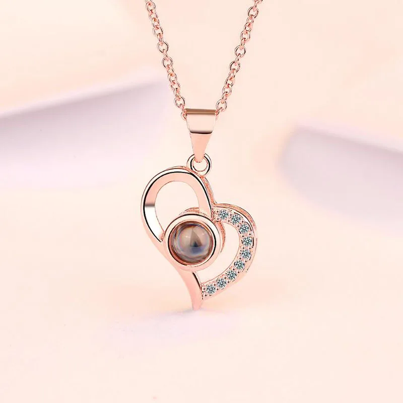 New Necklace For Women 925 Sterling Silver Jewelry Sweet Crystal Projection I Love You In 100 Languages Heart Necklace Lady Gift
New Necklace For Women 925 Sterling Silver Jewelry Sweet Crystal Projection I Love You In 100 Languages Heart Necklace Lady Gift
