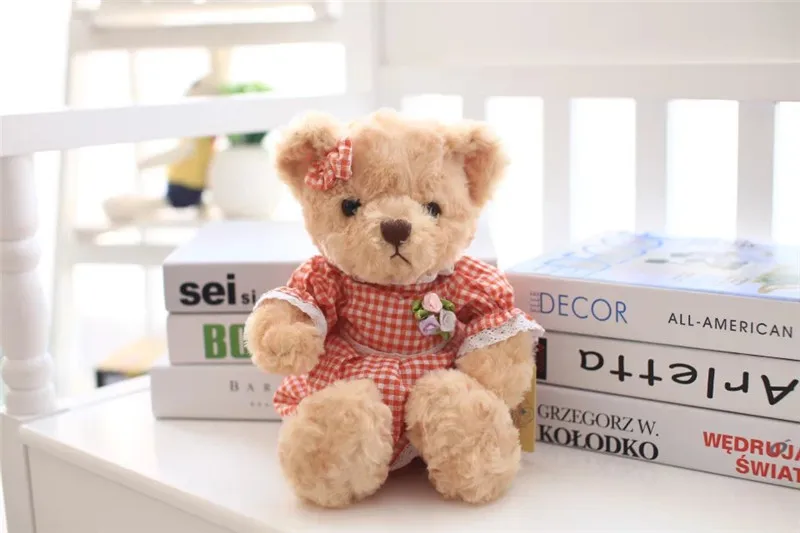 A pair 30CM Kawaii Teddy Bear Plush Toy Stuffed Couple teddy bear with cloth Soft Kids Toys Hight Quality 2018 New (10)