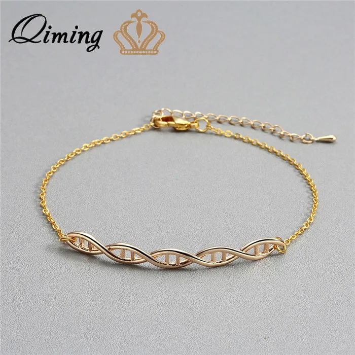 QIMING Geometric DNA Charm Bracelet For Women Silver Gold Chemistry Jewelry Rotate Biology Molecule Fashion Bracelets Gift
QIMING Geometric DNA Charm Bracelet For Women Silver Gold Chemistry Jewelry Rotate Biology Molecule Fashion Bracelets Gift