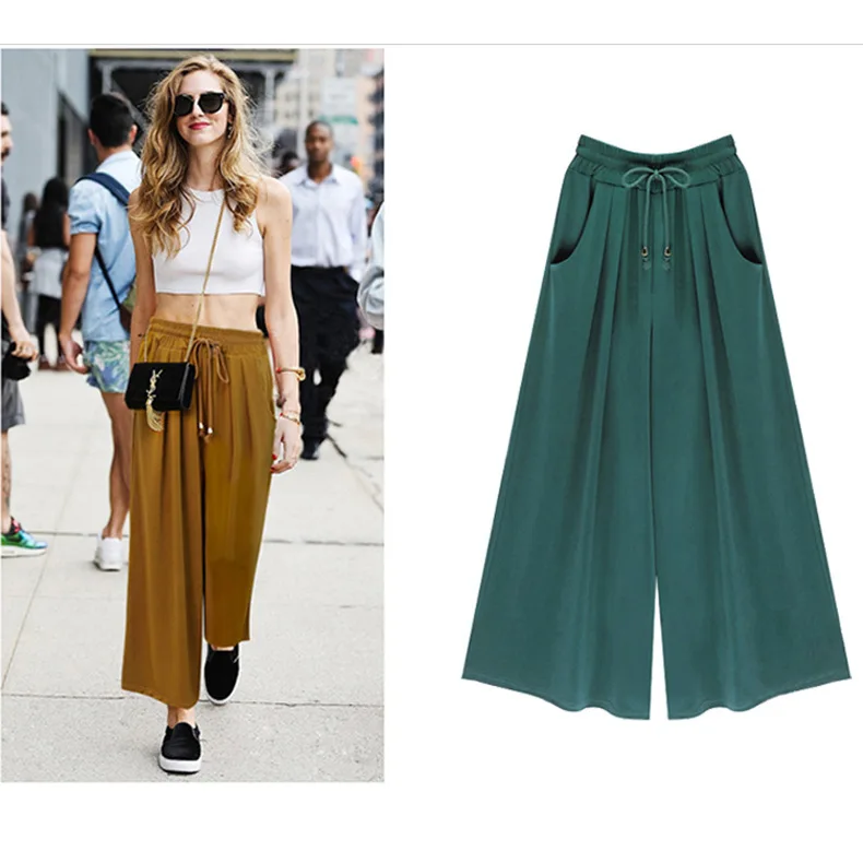 Fashion women nine-cent slacks and wide-legged pants Easy and leisure women pants
Fashion women nine-cent slacks and wide-legged pants Easy and leisure women pants