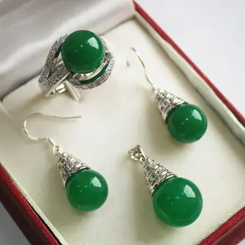 Hot sell free shipping ~~ silver plated 12mm green pendant, earring adn ring jewelry sets
Hot sell free shipping ~~ silver plated 12mm green pendant, earring adn ring jewelry sets