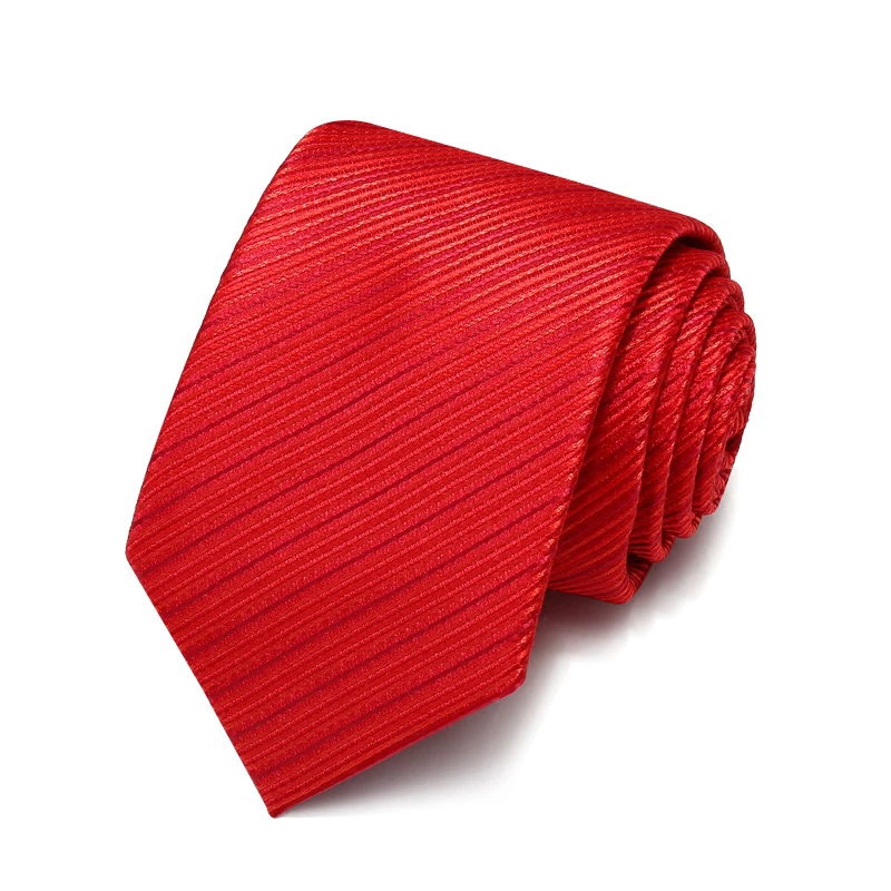 

2024 New Arrivals Fashion Red Striped Men's Tie 7cm Slim Wedding Party Necktie Groom Neck Tie gravata corbata with Gift Box