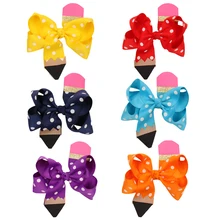 CN 4.5" Boutique Pencil Hair Bow With Clips for Girls Handmade Dot Grosgrain Ribbon Glitter Knot Bow Children Hair Accessories
CN 4.5" Boutique Pencil Hair Bow With Clips for Girls Handmade Dot Grosgrain Ribbon Glitter Knot Bow Children Hair Accessories