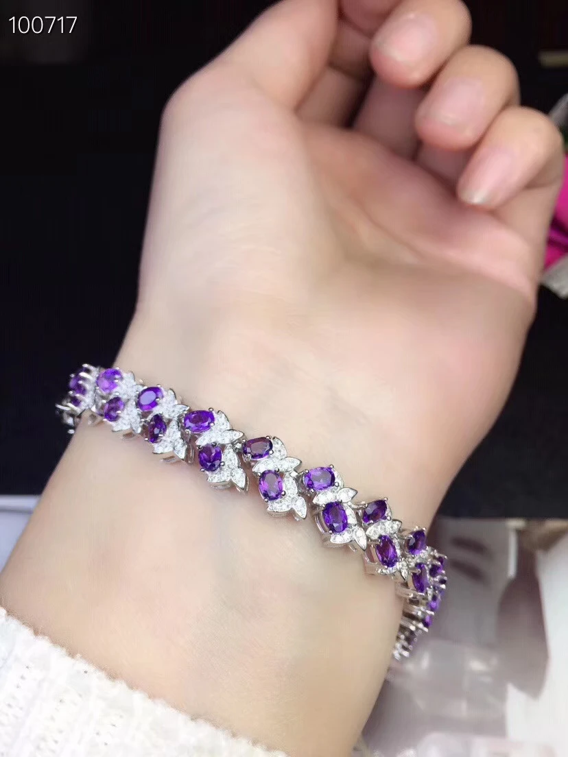 Natural amethyst Bracelet Natural purple crystal Bracelet 925 silver bracelet Female Butterfly Flower party gift fine Jewelery
Natural amethyst Bracelet Natural purple crystal Bracelet 925 silver bracelet Female Butterfly Flower party gift fine Jewelery