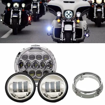 7 INCH led headlight projector headlamp and 7'' Round Mounting Bracket Ring + 4.5'' led passing Lamps for Harley Motorcycle
7 INCH led headlight projector headlamp and 7'' Round Mounting Bracket Ring + 4.5'' led passing Lamps for Harley Motorcycle