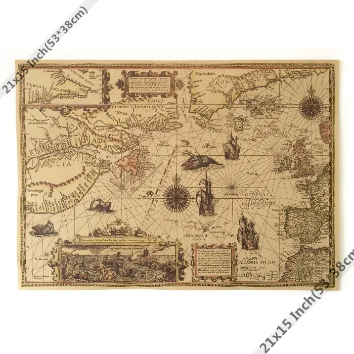 The mysterious sea monster map Vintage paper Poster BAR PUB HOME WALL DECOR 21x15 Inch(53*38cm) GIFT
The mysterious sea monster map Vintage paper Poster BAR PUB HOME WALL DECOR 21x15 Inch(53*38cm) GIFT