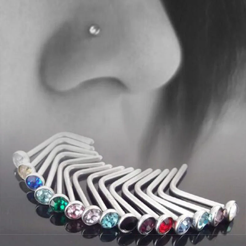 10 Pcs Fashion Body Jewelry Rhinestone Nose Studs Stainless Surgical Steel Hook Bone Bar Pin Nose Piercing Crystal Stud Rings 
10 Pcs Fashion Body Jewelry Rhinestone Nose Studs Stainless Surgical Steel Hook Bone Bar Pin Nose Piercing Crystal Stud Rings
