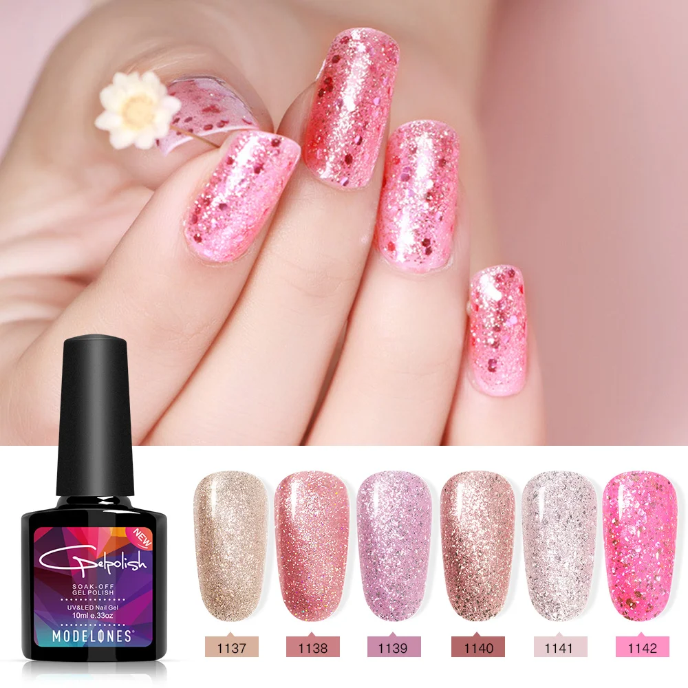 Modelones Rose Gold UV Nail Gel Polish Shimmer Glitter Decorations Led Nail Polish Lacquer Soak Off Pink Color Led Gel Varnish
Modelones Rose Gold UV Nail Gel Polish Shimmer Glitter Decorations Led Nail Polish Lacquer Soak Off Pink Color Led Gel Varnish