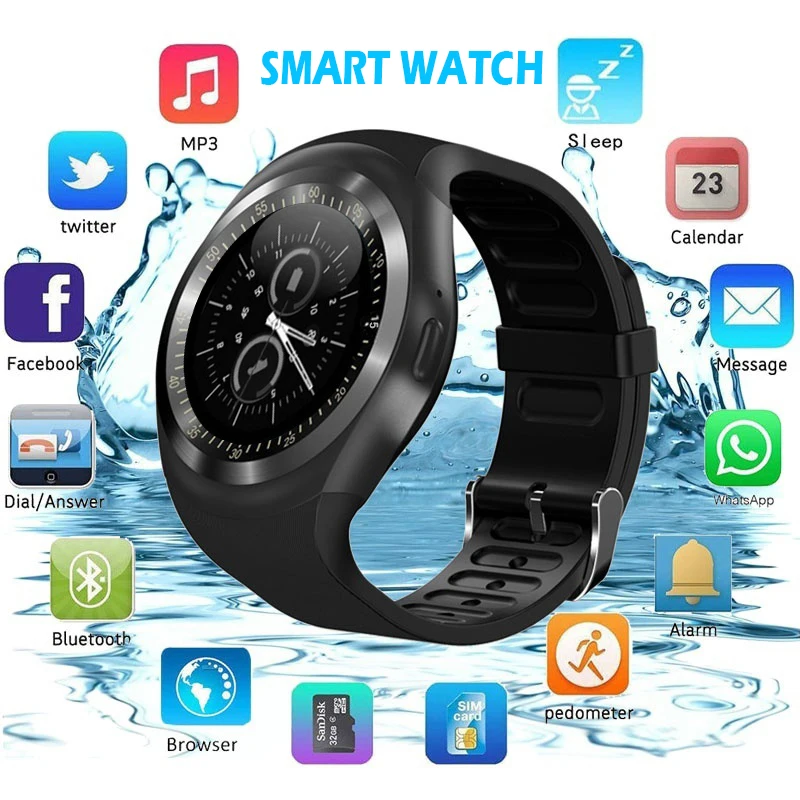 Y1 Bluetooth Smart Watch Fitness Tracker SIM GSM Waterproof SIM GSM Sport Records Practical Sleep Monitor for Android Phone
Y1 Bluetooth Smart Watch Fitness Tracker SIM GSM Waterproof SIM GSM Sport Records Practical Sleep Monitor for Android Phone