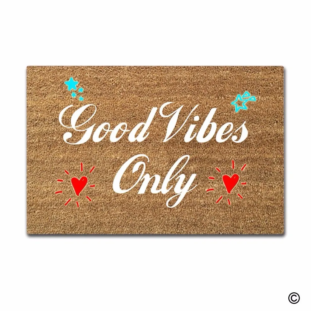 Rubber Doormat For Entrance Door Floor Mat Good Vibes Only Non-slip Doormat 23.6 by 15.7 Inch Machine Washable Non-woven Fabric
Rubber Doormat For Entrance Door Floor Mat Good Vibes Only Non-slip Doormat 23.6 by 15.7 Inch Machine Washable Non-woven Fabric