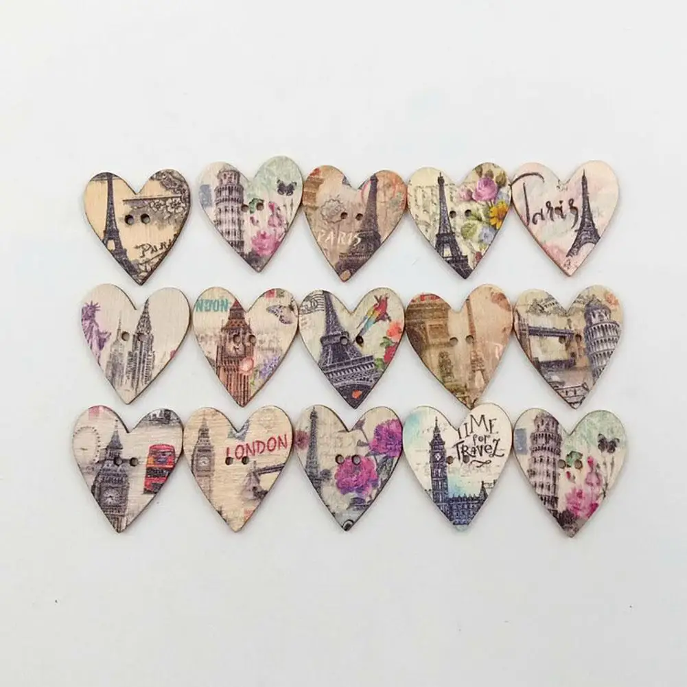 100Pcs Heart Wood Eiffel Tower Printed Vintage Style 2 Holes DIY Sewing Craft Wooden Button Hot
100Pcs Heart Wood Eiffel Tower Printed Vintage Style 2 Holes DIY Sewing Craft Wooden Button Hot