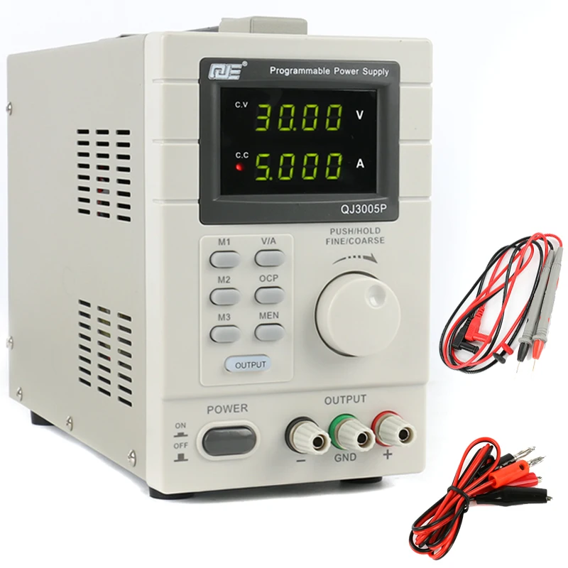 QJ3005P Laboratory Adjustable LCD Digital Linear Programmable DC Power Supply 30V 5A 0.01V 0.001A 220V USB Remote Control Via PC
QJ3005P Laboratory Adjustable LCD Digital Linear Programmable DC Power Supply 30V 5A 0.01V 0.001A 220V USB Remote Control Via PC