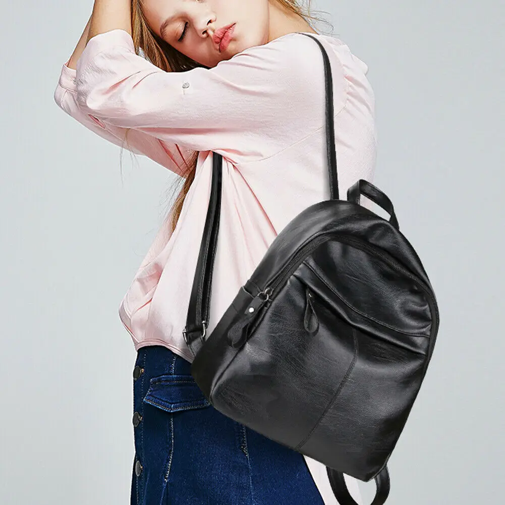 2019 Women Fashion Black Leather Travel Backpack Shoulder School Bag Rucksack Satchel Solid Pad Computer Bag Anti-theft
2019 Women Fashion Black Leather Travel Backpack Shoulder School Bag Rucksack Satchel Solid Pad Computer Bag Anti-theft