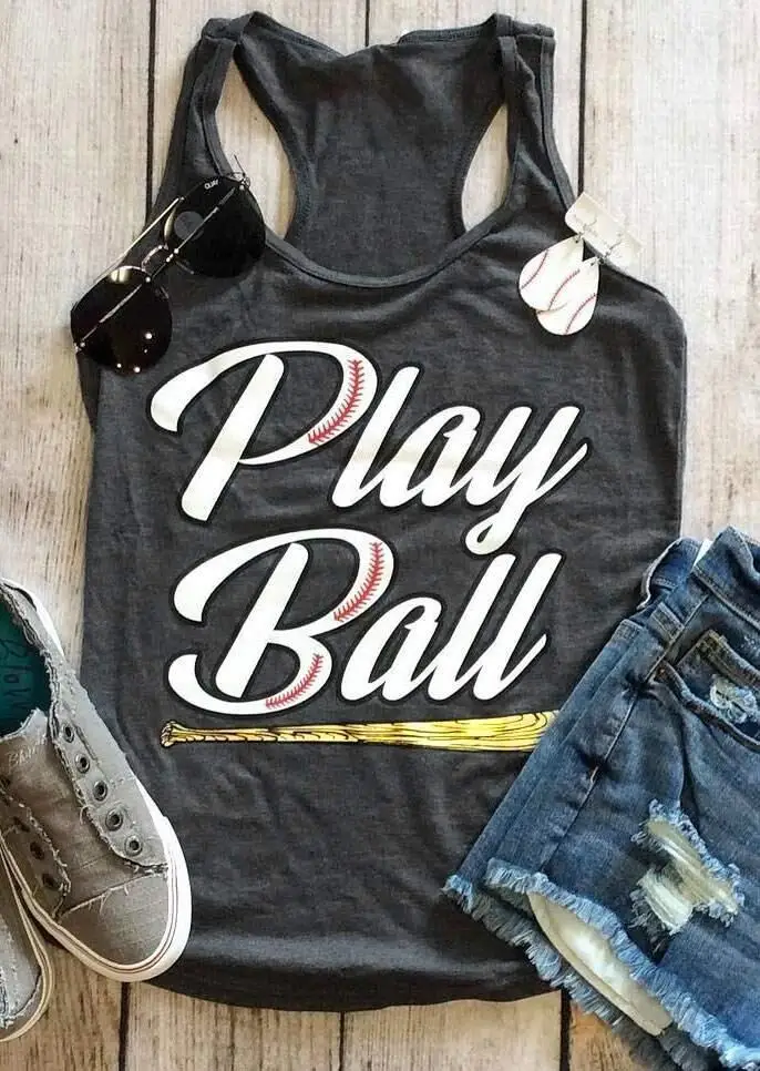 Summer Tank Top Women Play Ball Letter Print Tank Female Casual O-Neck Loose Vest 2019 Sexy Sleeveless Ladies Tops Tee S-XL
Summer Tank Top Women Play Ball Letter Print Tank Female Casual O-Neck Loose Vest 2019 Sexy Sleeveless Ladies Tops Tee S-XL