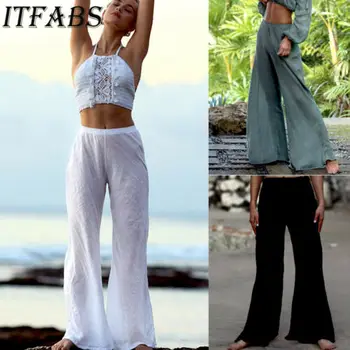 2019 Sexy Women Beach Fashion Casual See-through Mesh High Waist Elastic Sheer Wide Leg Pants Trousers
2019 Sexy Women Beach Fashion Casual See-through Mesh High Waist Elastic Sheer Wide Leg Pants Trousers