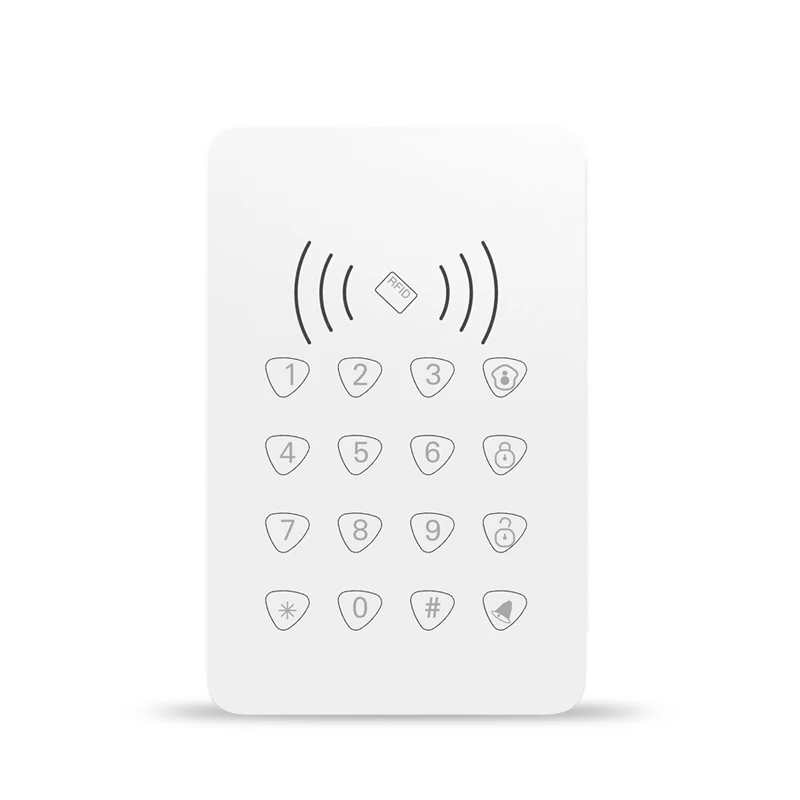 433MHZ RFID Touch keypad with RFID function /door bell function for wireless wifi gsm alarm system Arm/Disarm touch keypad
433MHZ RFID Touch keypad with RFID function /door bell function for wireless wifi gsm alarm system Arm/Disarm touch keypad