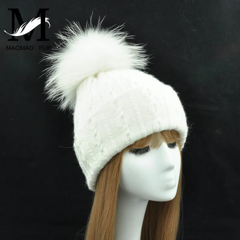 Knitted Wool Hat Real Raccoon Fur Pom Pom Hat for Women Girls Cap New Autumn Spring Winter Female Fur Hat
Knitted Wool Hat Real Raccoon Fur Pom Pom Hat for Women Girls Cap New Autumn Spring Winter Female Fur Hat