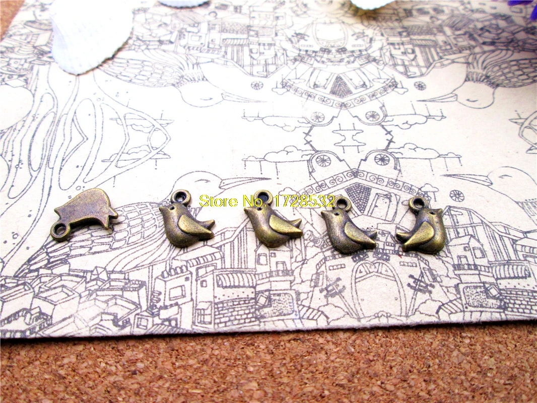 60pcs-- 11*10MM Antique bronze little birds one side Charms Pendant Jewelry Findings
60pcs-- 11*10MM Antique bronze little birds one side Charms Pendant Jewelry Findings