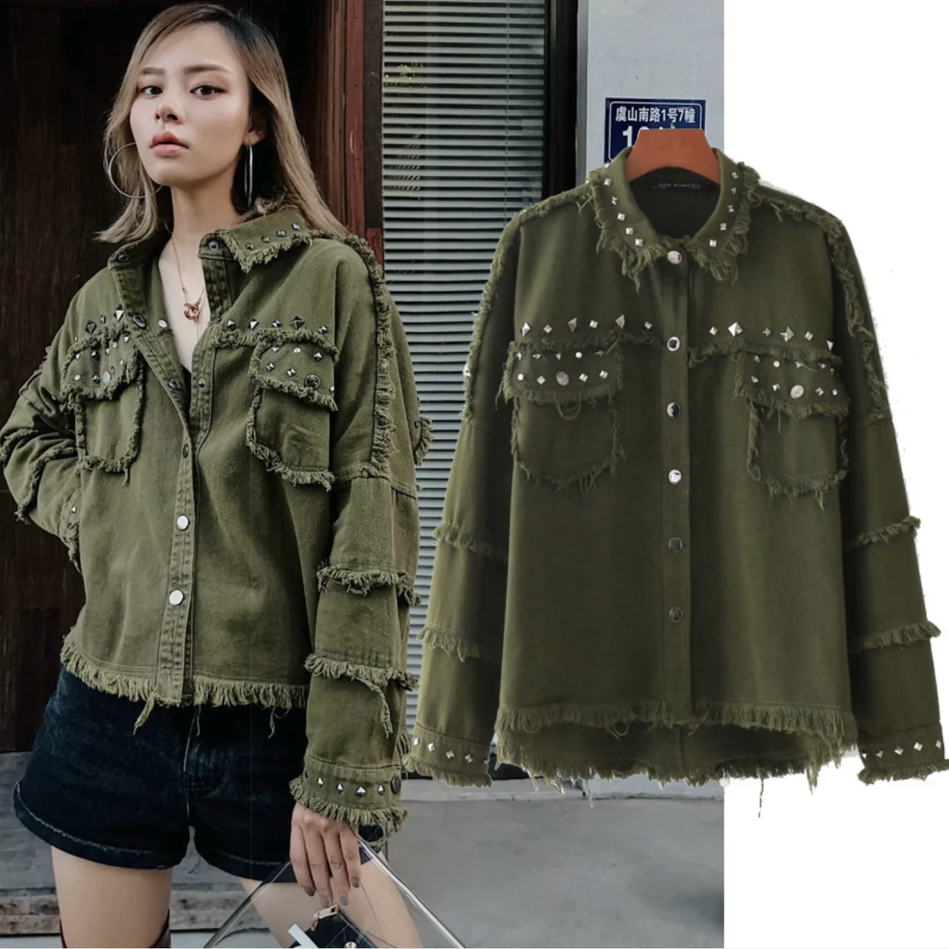 Rivet Denim Jacket Women Autumn Vintage Long Sleeve Jacket Female Jeans Coat Casual Streetwear Fuzzy Jacket
Rivet Denim Jacket Women Autumn Vintage Long Sleeve Jacket Female Jeans Coat Casual Streetwear Fuzzy Jacket