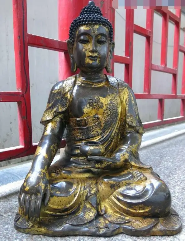 S06643 22" China old bronze sculpture carved copper apothecary Medicine Buddha Statue
S06643 22" China old bronze sculpture carved copper apothecary Medicine Buddha Statue