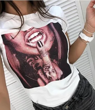 Tshirt Women Black Red white gray yellow sexy Lips Print Short Sleeve Slim Fit Tee Top T Shirt Chemise Femme
Tshirt Women Black Red white gray yellow sexy Lips Print Short Sleeve Slim Fit Tee Top T Shirt Chemise Femme