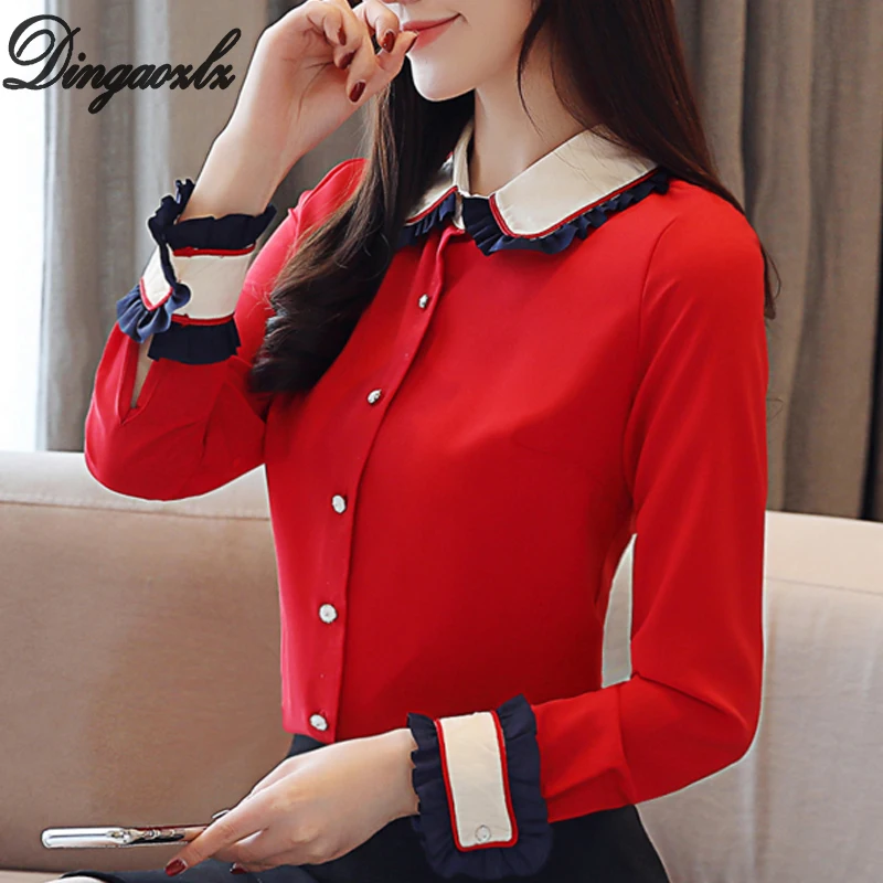 Dingaozlz korean 2019 elegant female long sleeve chiffon blouse fashion stitching chiffon OL shirt women tops casual clothing
Dingaozlz korean 2019 elegant female long sleeve chiffon blouse fashion stitching chiffon OL shirt women tops casual clothing