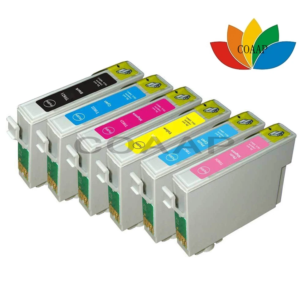 

Free Shipping 6 PCS 82 T0821 -T0826 Compatible ink cartridge for epson R390 RX590 R270 RX610 RX690 R290 RX615